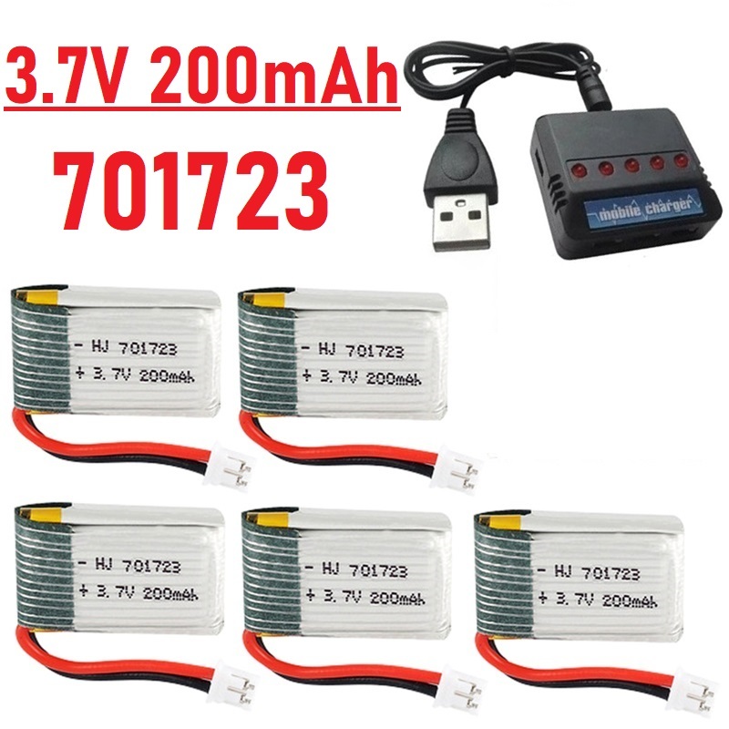 Rc Helicopter Charger - Batteria Lipo 3.7V 200mAh con Caricabatterie