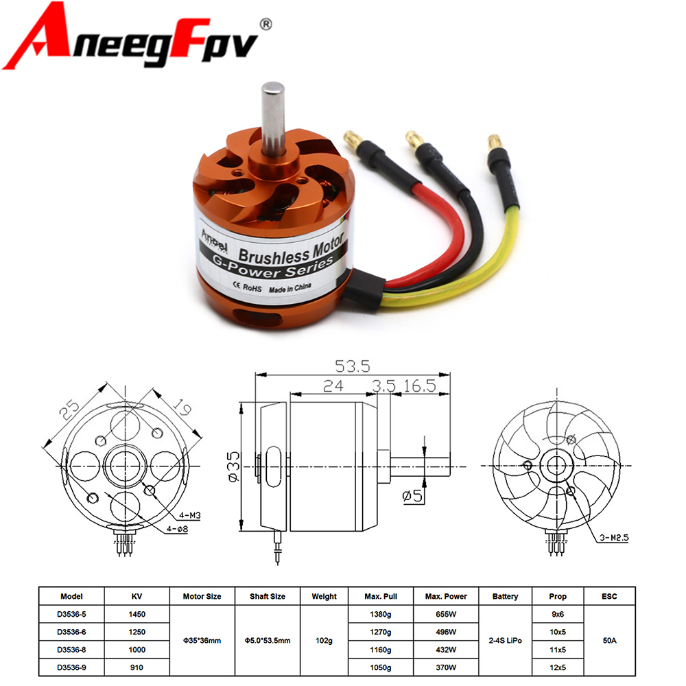 D3536 910KV 1000KV 1250KV 1450 - Rc Helicopter Motor recensione e prezzo